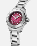  Shop Authentic Tag Heuer Aquaracer Professional 200 Automatic Diamond Ruby Red Dial Silver Steel Strap Watch for Women - WBP2414.BA0622 - Luxxuri