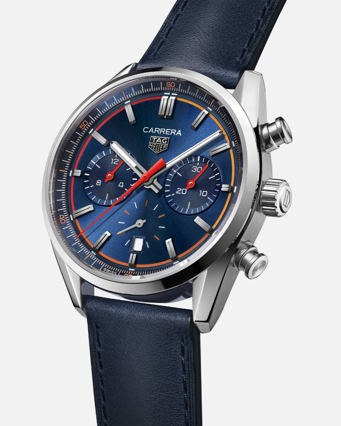  Shop Authentic Tag Heuer Carrera Chronograph Blue Dial Blue Leather Strap Watch for Men - CBN201D.FC6543 - Luxxuri