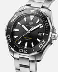  Shop Authentic Tag Heuer Aquaracer Quartz Black Dial Silver Steel Strap Watch for Men - WAY101A.BA0746 - Luxxuri
