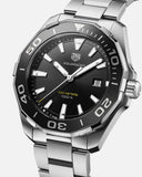  Shop Authentic Tag Heuer Aquaracer Quartz Black Dial Silver Steel Strap Watch for Men - WAY101A.BA0746 - Luxxuri