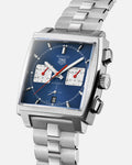  Shop Authentic Tag Heuer Monaco Automatic Chronograph Blue Dial Silver Steel Strap Watch for Men - CBL2111.BA0644 - Luxxuri