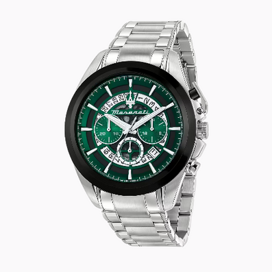  Shop Authentic Maserati Traguardo Chronograph Green Dial Silver Steel Strap Watch For Men - R8873612060 - Luxxuri