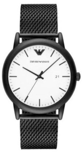  Shop Authentic Emporio Armani Luigi White Dial Black Mesh Bracelet Watch For Men - AR11046 - Luxxuri