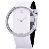  Shop Authentic Calvin Klein Glam Transparent Dial White Leather Strap Watch for Women - K9423101 - Luxxuri
