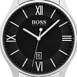  Shop Authentic Hugo Boss Governer Black Dial Silver Steel Strap Watch for Men - 1513488 - Luxxuri