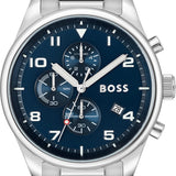  Shop Authentic Hugo Boss View Chronograph Blue Dial Silver Steel Strap Watch For Men - 1513989 - Luxxuri
