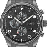  Shop Authentic Hugo Boss View Chronograph Grey Dial Grey Steel Strap Watch For Men - 1513991 - Luxxuri