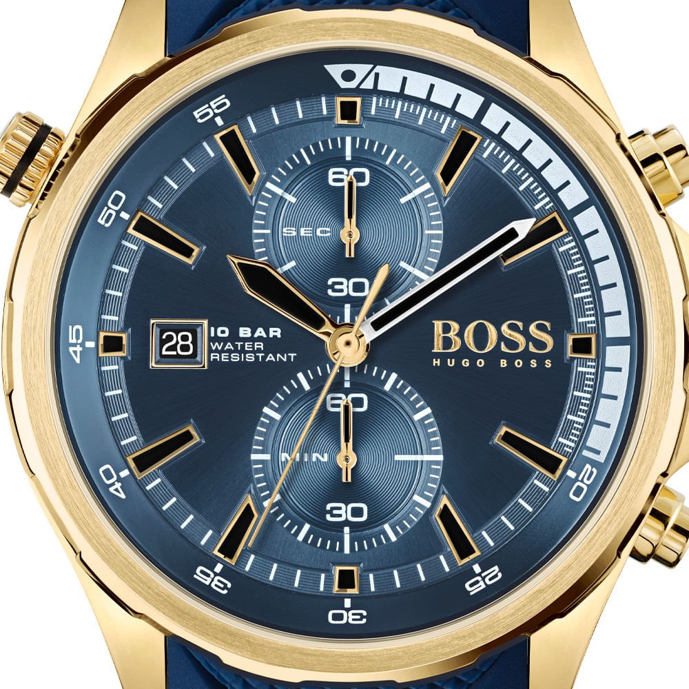 Hugo Boss Globetrotter Blue Dial Blue Silicone Strap Watch for Men - 1513822