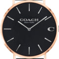 Coach Charles Black Ion Dial Black Mesh Bracelet Watch for Men - 14602470