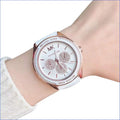 Michael Kors Oversized Sport Quartz White Dial White Rubber Strap Watch For Women - MK6945