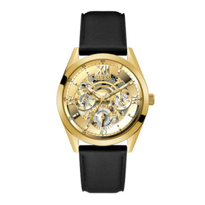  Shop Authentic Guess Tailor Gold Dial Black Leather Strap Watch for Men - GW0389G2 - Luxxuri