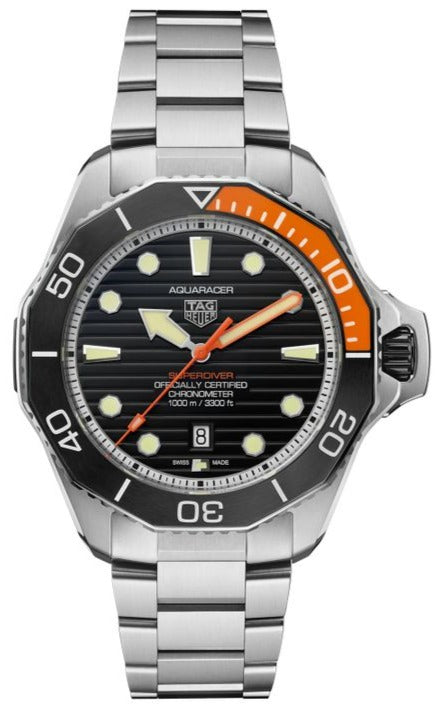  Shop Authentic Tag Heuer Aquaracer Professional 1000 Superdiver Automatic Black Dial Silver Steel Strap Watch for Men - WBP5A8A.BF0619 - Luxxuri