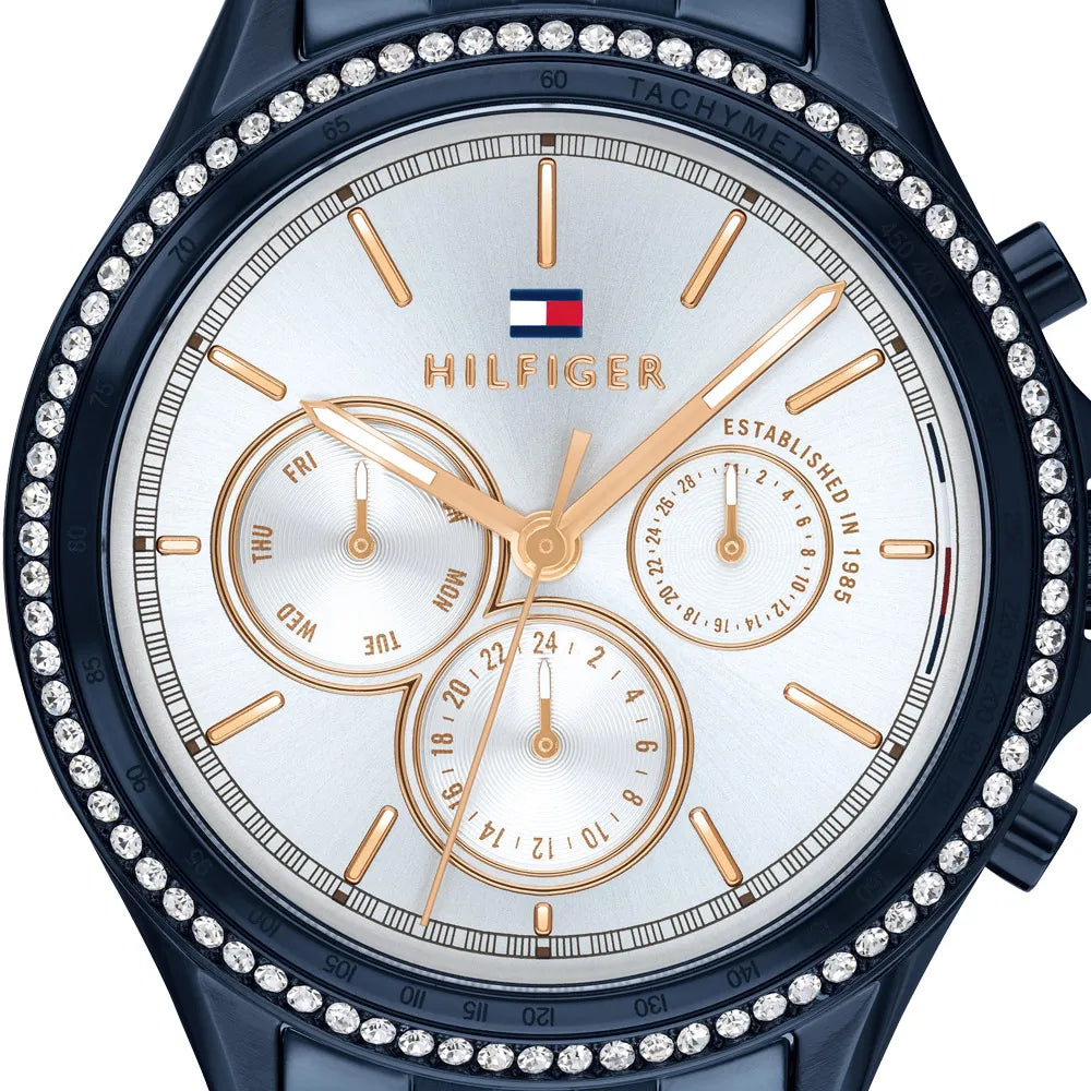  Shop Authentic Tommy Hilfiger Ari Diamonds White Dial Blue Steel Strap Watch for Women - 1782003 - Luxxuri