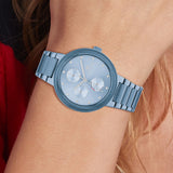  Shop Authentic Tommy Hilfiger Joy Chronograph Blue Dial Blue Steel Strap Watch For Women - 1782535 - Luxxuri
