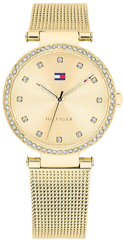  Shop Authentic Tommy Hilfiger Lynn Quartz Gold Dial Gold Mesh Bracelet Watch For Women - 1781864 - Luxxuri