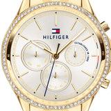  Shop Authentic Tommy Hilfiger Ari Multifunction Diamonds Silver Dial Gold Steel Strap Watch for Women - 1781977 - Luxxuri