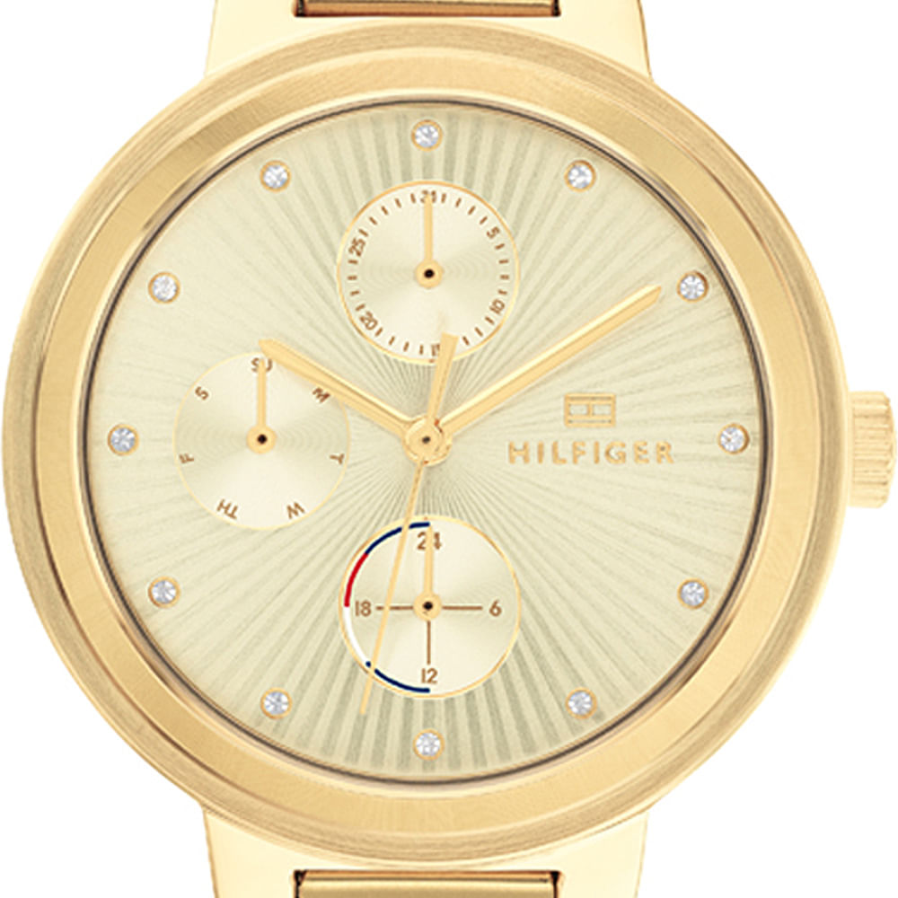  Shop Authentic Tommy Hilfiger Joy Analog Gold Dial Gold Steel Strap Watch For Women - 1782536 - Luxxuri