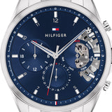  Shop Authentic Tommy Hilfiger Baker Quartz Blue Dial Silver Steel Strap Watch For Men - 1710448 - Luxxuri