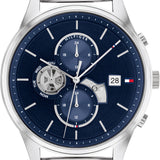  Shop Authentic Tommy Hilfiger Weston Chronograph Blue Dial Silver Mesh Bracelet Watch For Men - 1710504 - Luxxuri