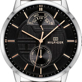  Shop Authentic Tommy Hilfiger Hunter Quartz Black Dial Silver Steel Strap Watch for Men - 1791610 - Luxxuri