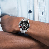  Shop Authentic Tommy Hilfiger Mason Multifunction Black Dial Silver Steel Strap Watch For Men - 1791936 - Luxxuri