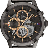 Shop Authentic Tommy Hilfiger Henry Chronograph Grey Dial Grey Steel Strap Watch For Men - 1710479 - Luxxuri