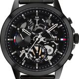  Shop Authentic Tommy Hilfiger Henry Chronograph Black Dial Black Steel Strap Watch For Men - 1710478 - Luxxuri