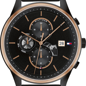  Shop Authentic Tommy Hilfiger Weston Chronograph Black Dial Black Mesh Bracelet Watch For Men - 1710505 - Luxxuri