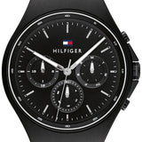  Shop Authentic Tommy Hilfiger Justin Chronograph Black Dial Black Steel Strap Watch For Men - 1792055 - Luxxuri