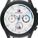  Shop Authentic Tommy Hilfiger Aiden Chronograph White Dial White Rubber Strap Watch For Men - 1791862 - Luxxuri