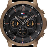  Shop Authentic Tommy Hilfiger Luca Chronograph Black Dial Black Rubber Strap Watch For Men - 1710491 - Luxxuri