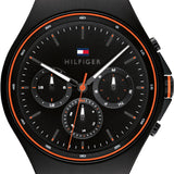  Shop Authentic Tommy Hilfiger Justin Black Dial Black Rubber Strap Watch For Men - 1792056 - Luxxuri