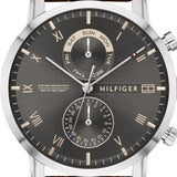 Shop Authentic Tommy Hilfiger Kane Grey Dial Brown Leather Strap Watch for Men - 1710398 - Luxxuri