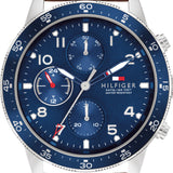  Shop Authentic Tommy Hilfiger Jimmy Chronograph Quartz Blue Dial Brown Leather Strap Watch For Men - 1791946 - Luxxuri