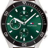  Shop Authentic Tommy Hilfiger Larson Chronograph Green Dial Brown Leather Strap Watch For Men - 1791983 - Luxxuri