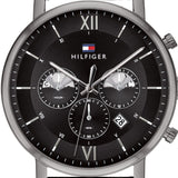  Shop Authentic Tommy Hilfiger Evan Black Dial Black Leather Strap Watch for Men - 1710395 - Luxxuri