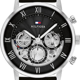  Shop Authentic Tommy Hilfiger Legend Chronograph Black Dial Black Leather Strap Watch For Men - 1710565 - Luxxuri