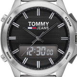  Shop Authentic Tommy Hilfiger Digital Black Dial Silver Mesh Bracelet Watch For Men - 1791765 - Luxxuri