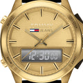  Shop Authentic Tommy Hilfiger Jeans Digital Analog Gold Dial Black Rubber Strap Watch For Women  - 1791762 - Luxxuri