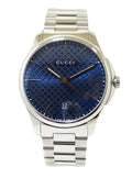  Shop Authentic Gucci G Timeless Blue Dial Silver Steel Strap Watch For Men - YA126316 - Luxxuri
