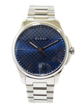  Shop Authentic Gucci G Timeless Blue Dial Silver Steel Strap Watch For Men - YA126316 - Luxxuri