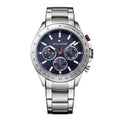  Shop Authentic Tommy Hilfiger Hudson Chronograph Quartz Blue Dial Silver Steel Strap Watch For Men - 1791228 - Luxxuri