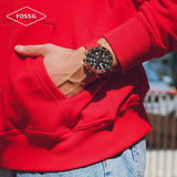  Shop Authentic Fossil Bannon Multifunction Black Dial Red Silicone Strap Watch for Men - BQ2499 - Luxxuri