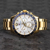  Shop Authentic Tommy Hilfiger Luke Chronograph White Dial Gold Steel Strap Watch for Men - 1791121 - Luxxuri