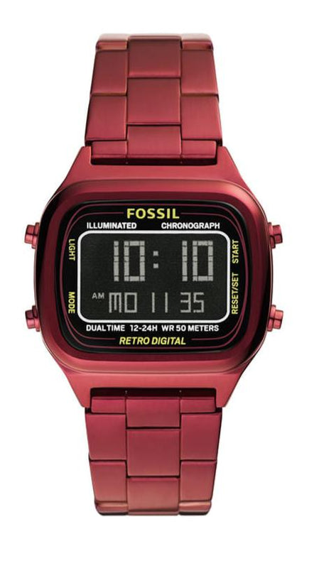  Shop Authentic Fossil Retro Analog-Digital Black Dial Red Steel Strap Watch for Men - FS5897 - Luxxuri