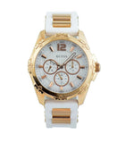  Shop Authentic Guess Intrepid White Dial Two Tone Silicone Strap Watch For Women - W0325L6 - Luxxuri