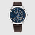 Shop Authentic Tommy Hilfiger Henry Chronograph Blue Dial Brown Leather Strap Watch For Men -1710476 - Luxxuri