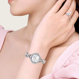  Shop Authentic Swarovski Crystal Flower Silver Dial Silver Steel Strap Watch for Women - 5547622 - Luxxuri