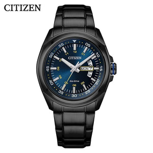  Shop Authentic Citizen Eco Drive Blue Dial Black Steel Strap Watch For Men - AW0024-58LB - Luxxuri