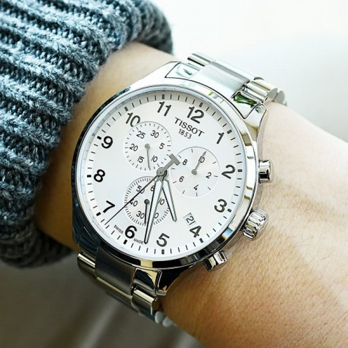  Shop Authentic Tissot Chrono XL Classic Silver Dial Silver Steel Strap Watch For Men - T116.617.11.037.00 - Luxxuri